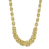 Kooljewelry 14k Yellow Gold Graduated Byzantine Necklace (18 inch)