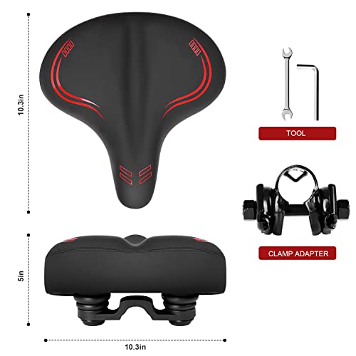 Oversized Bike Seat For Peloton Bike & Bike Plus - Upgraded Bike Seat Cushion For Peloton, Spin Bike, Road Or Exercise Bikes, Comfort Bike Saddle Replacement For Women & Men, Accessories For Peloton #TOP6