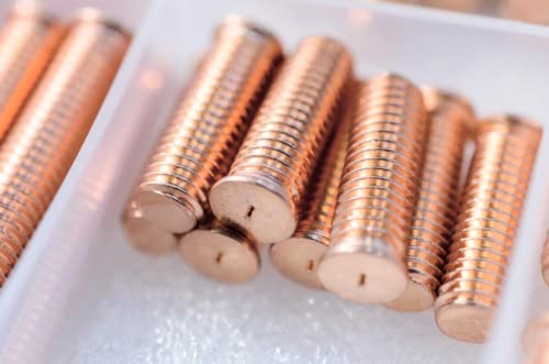 Image of Rely⇒VP INDUSTRIES (Pcs-50) M6x12 mm Spot Weld Stud Screw with Pointed Mild Steel Copper Plating | Matric Thread Weld Stud