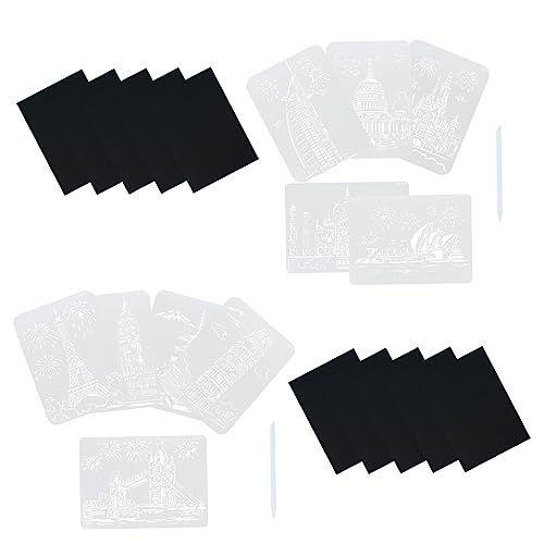 HOMSFOU for Adults 2 Sets of Scratch Painting Kit Templates Perfect for Boys and Girls Adults