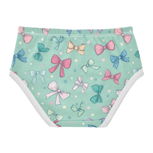 Wusikd Colorful Bows Green Girls' Underwear Cotton Girls Briefs Soft Toddler Underwear 2T2