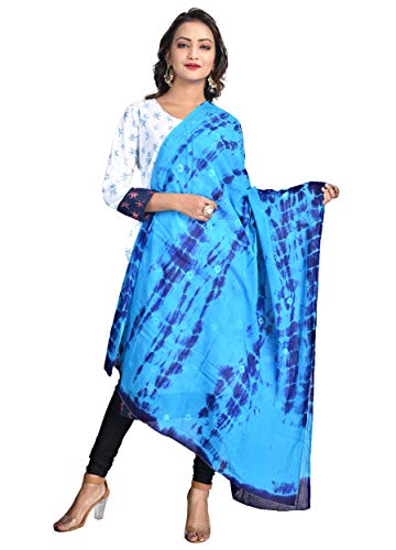 Image of Women's Pure Cotton Multi-Colored Traditional Authentic Tie Dye with Bandhej Bandhani Dupatta Chunni