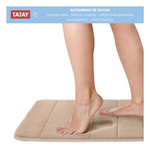 TATAY Nuvola Bath Mat, Microfibre, White, One Size