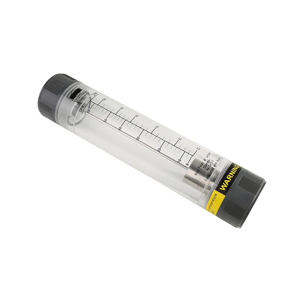 Caudalímetro líquido, LZM-40G Rotámetro tipo tubo acrílico para medir el caudal de agua, 4-40 GPM y 15-150 LPM (rosca interna de 1-1/2 pulgadas)