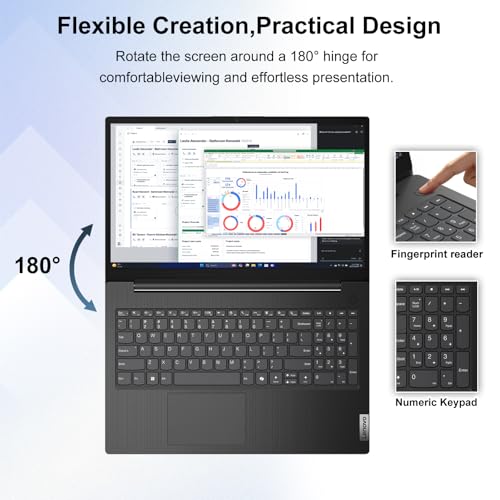 Image of Lenovo V15 Gen 5 15.6 inch FHD Business Laptop, 16GB DDR5RAM, 512GB Storage, Intel Core i3 6-core CPU(Beat Ryzen 3 7320U), W11 Pro, AI Copilot Key, Webcam w /Shutter, Security Chip Discrete TPM 2.0, Black