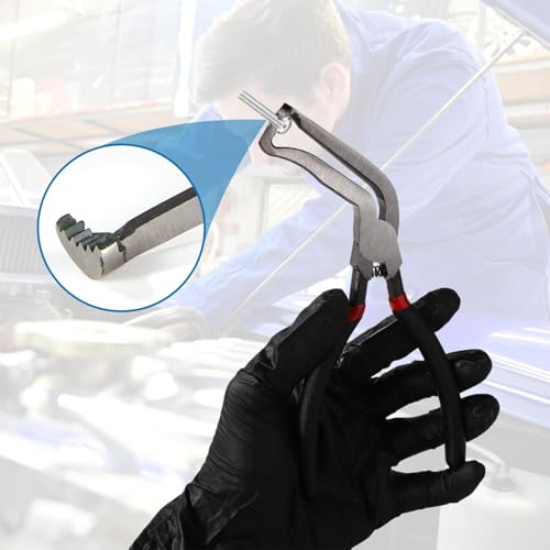 Alicates para conectores de lengüeta de empuje que evitan romper clips de mangueras 5