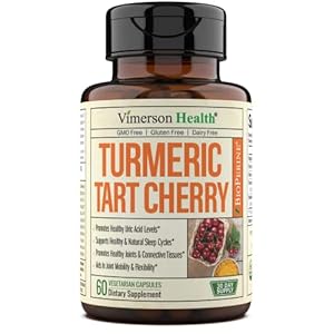 Turmeric Curcumin & Tart Cherry Extract Capsules – Antioxidant Tumeric 95% Curcuminoids, Black Pepper BioPerine & Celery…