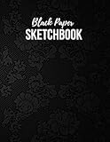 Black Paper SKETCHBOOK: Cute Minimalist Simple Pattern Blank Notebook for Drawing, Writing,...