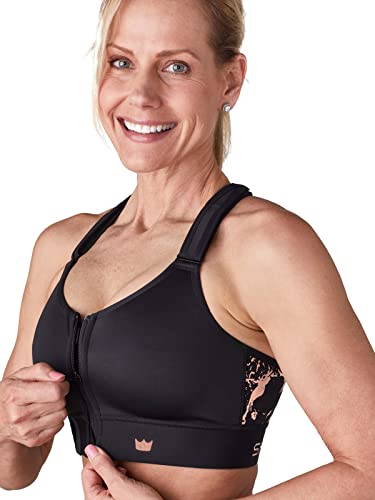 Shefit Flex Sports Bra For Women, Medium Impact Sports Bra, Black, 1X (1 Luxe) #TOP2