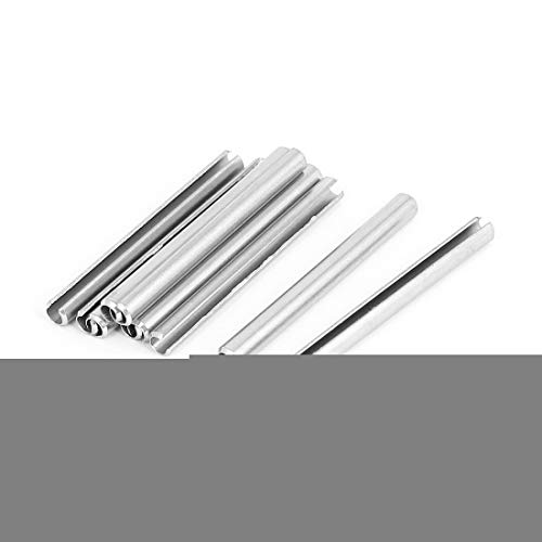 Aexit M4x45mm 304 Clamps Stainless Steel Split Spring Roll Dowel Pins Strap Clamps Fasteners 10Pcs