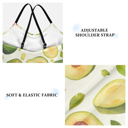 KLL Funny Avocado Girl 1-Piece Bathing Suit Summer Swimwear with Adjustable Straps Quick-Dry3