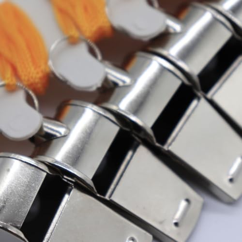 12 silbatos metálicos para árbitros y fans con cuerda miniatura 5