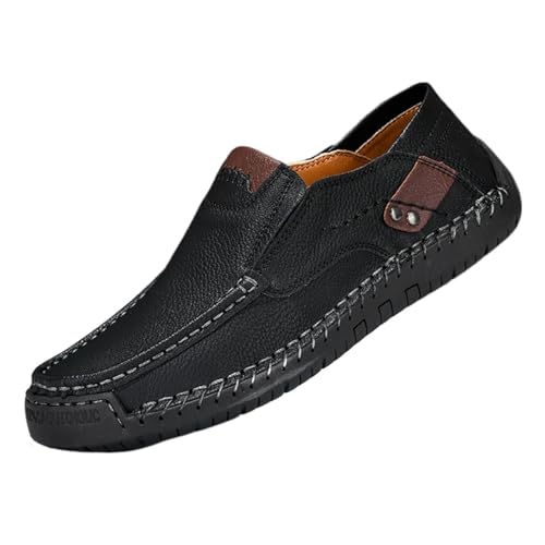 Mens Loafers Casual Slip on Shoes Business Lightweight Refreshing Classic Slippers Walking Driving Black
