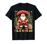 Feliz Navidad Xmas Santa Sombrero Mexican Men Women Kid T-Shirt
