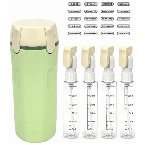 4 in 1 Travel Dispenser Bottle Leak-Proof Travel Bottles for Toiletries & Serums TSA Approved Refillable Travel Kit Pump Containers Luggage & Travel Accessories 30ml(3 x 4 Bottle)