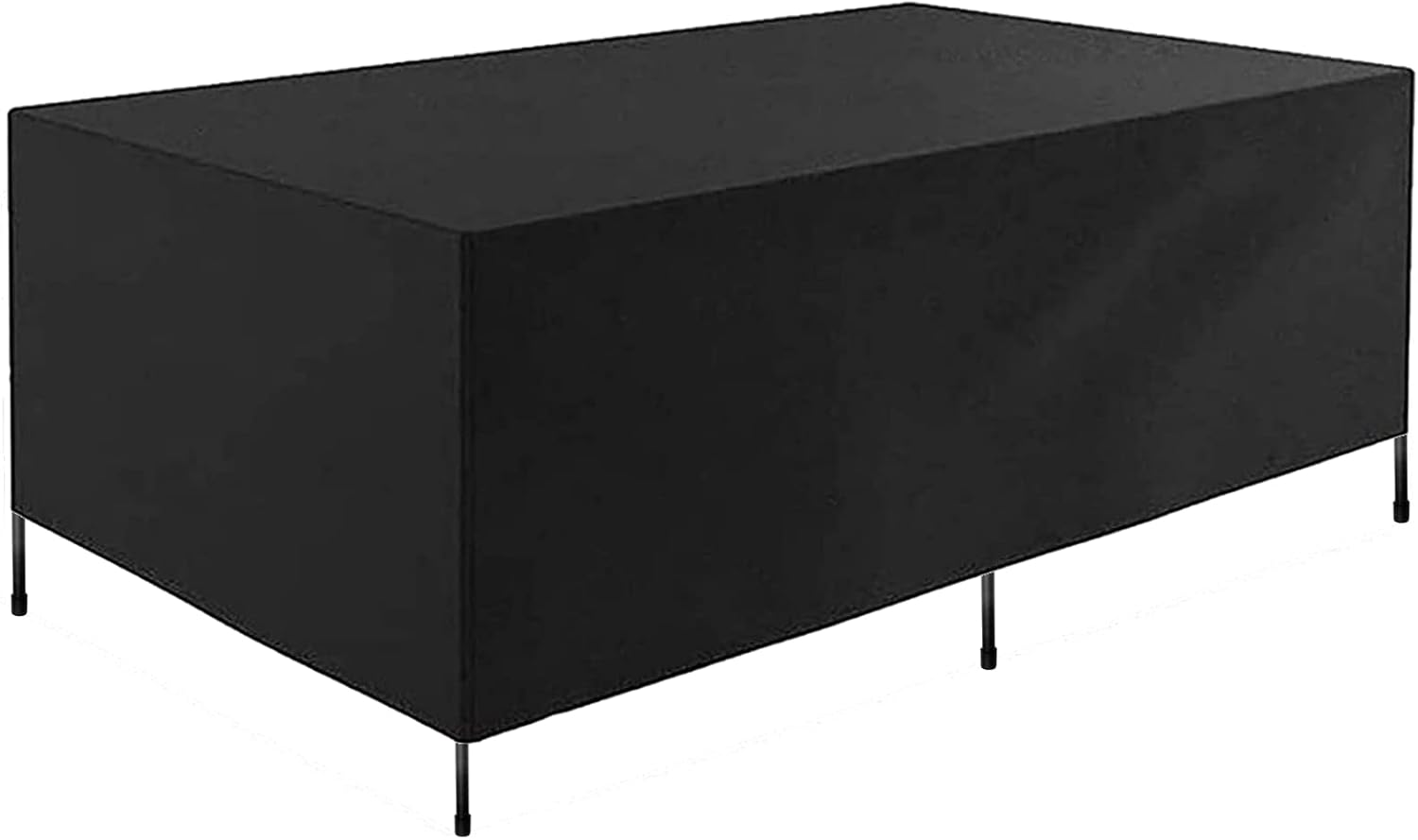 63x63x31 in Rectangular Furniture Cover, Waterproof Table Cover, Patio Set Cover, Outdoor Garden Furniture Cover 420D Heavy Duty Oxford, Drawstring with Hem (Black 160x160x80cm)