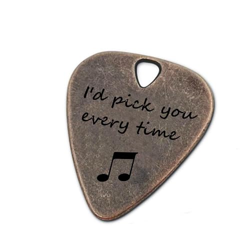 JUPPE Personalized Bronze Engraved Guitar Picks Music Gifts For Guitarist I'd Pick You...