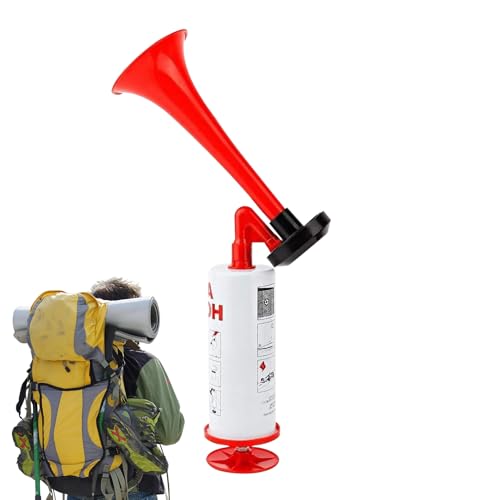 Corneta de ar portátil | buzina de bomba de ar manual portátil - equipamento de sobrevivência para exteriores, acessório de brincadeira manual para caminhadas, campismo, montanha de ciclismo