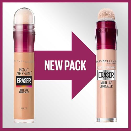 Maybelline Concealer Instant Anti Age Eraser Eye Concealer, Concealer für Augenringe und Hautunreinheiten, Ultra Blendable Vegan Formula 07 Sand (Verpackung kann variieren)