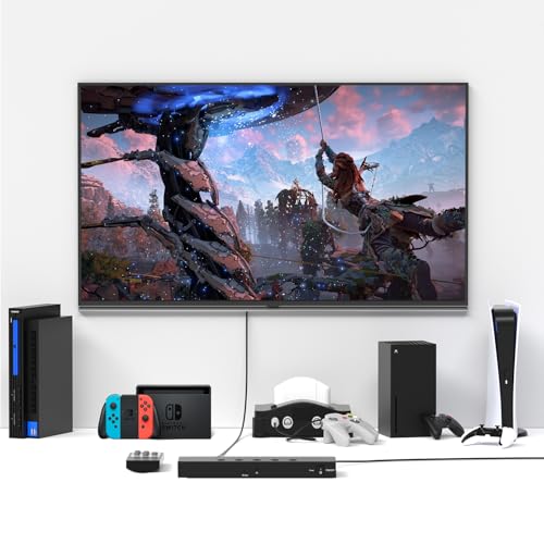 Image of 5 Way HDMI Switch 4k@60Hz HDMI Switcher 5 in 1 Out HDCP 2.0 Manual HDMI 2.0 Hub Supports 3D Compatible with Nintendo Switch /Switch OLED /Xbox / PS5 /4 /3 Blu-Ray Player Fire Stick Roku Apple TV Chromeca