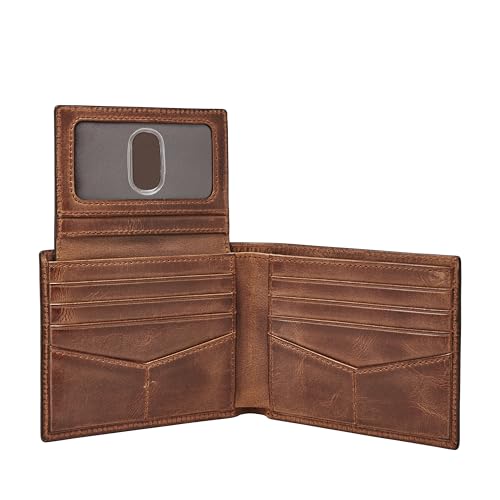 Fossil Men's Derrick Leather RFID-Blocking Bifold Passcase with Removable Card Case Wallet3