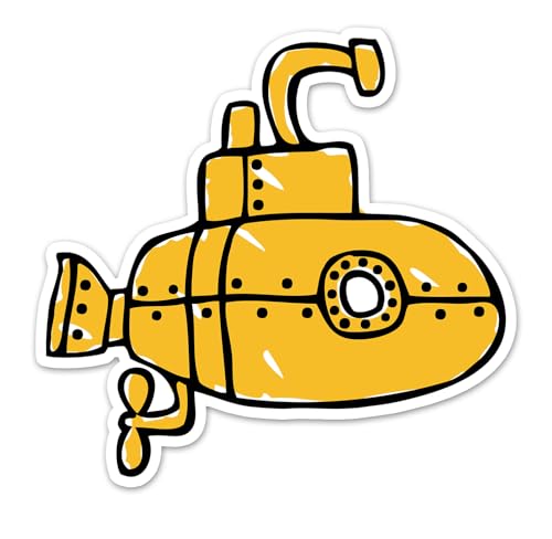 Yellow Ocean Submarine Vinyl Sticker 3.5