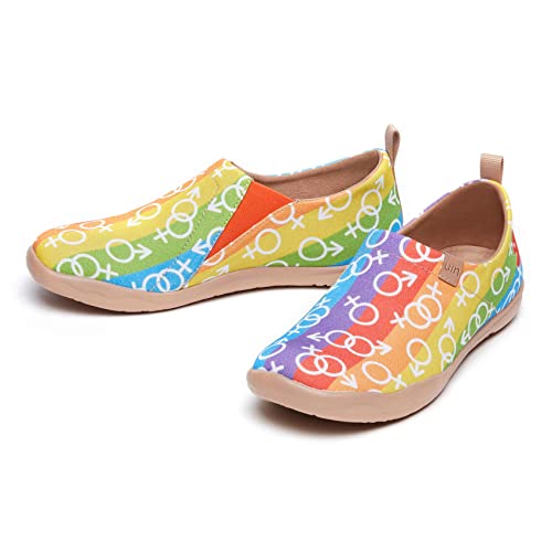 Image of UIN Women's Artistic Slip-On Shoes Vibrant Floral Casual Loafers Lightweight Comfortable Travel Footwear