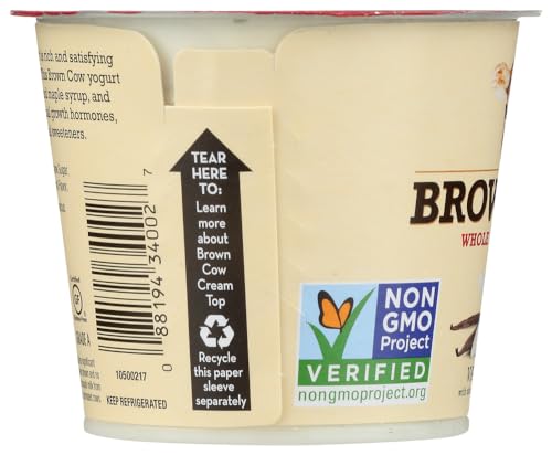 Brown Cow Cream Top Yogurt, Vanilla, 5.3 Ounce (Pack of 12)