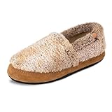 Acorn Soft & Cozy House Slippers for Women - Fleece Lining, Suede Rand, Rubber Sole, Cloud Cushion for Indoor/Outdoor, Brown Berber, 8-9