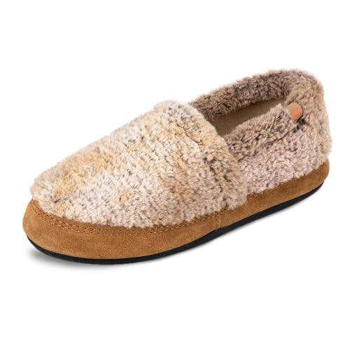 Acorn Soft & Cozy House Slippers for Women - Fleece Lining, Suede Rand, Rubber Sole, Cloud Cushion for Indoor/Outdoor, Brown Berber, 9.5-10.5 by Acorn - Used condition - US$39.47