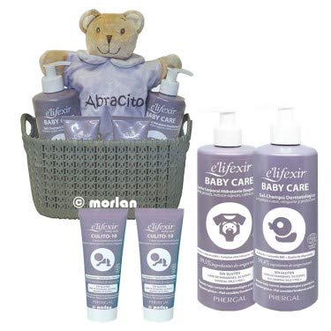 Elifexir Cesta Gris Baby Care Gel-Champú Dermatológico, 500ml+Leche Corporal, 400ml+DUPLO Culito 10, 2x75ml