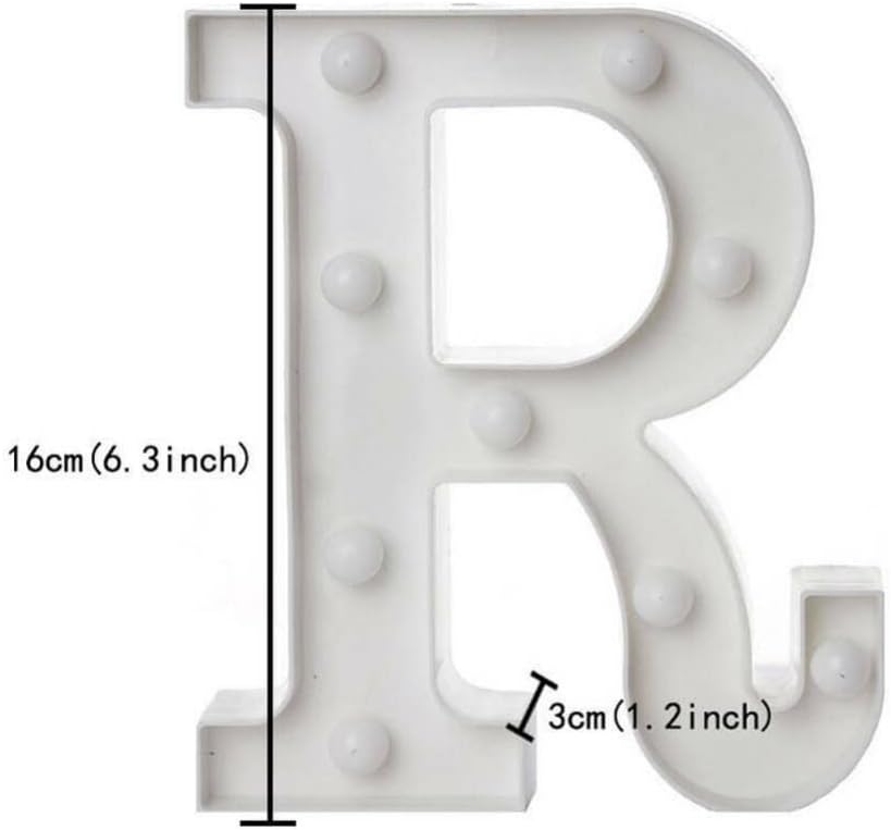 anso Alphabet LED Letters Light Up Numbers White Plastic Letters Standing Decor A to Z 0~9 (Letter A)