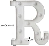 Vista 4 de anso Letras LED del alfabeto, números iluminados, letras de plástico blanco, decoración de pie de la A a la Z 0 ~ 9 (letra R)