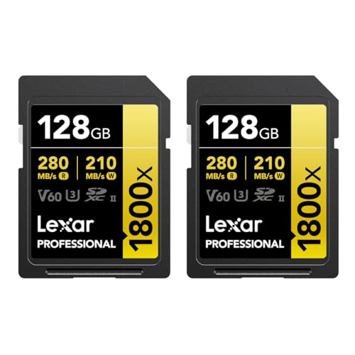 Lexar ゴールドシリーズ プロフェッショナル 1800x 128GB UHS-II SDXCメモリーカード 2枚パック