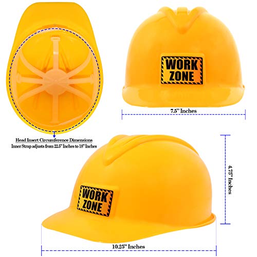 Anapoliz Kids Construction Vest Plus Hat Set | 2 Pcs Kids Construction Worker Vest & Hat Dress Up | Yellow Reflective Vest Construction, Plus Yellow Plastic Childrens Hard Hat | Construction Costume #TOP4