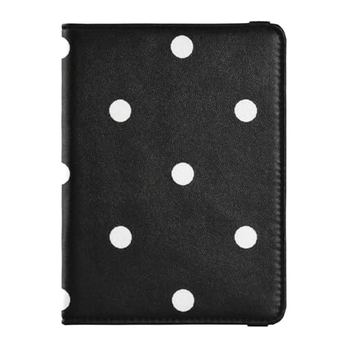 Custodia per passaporto pelle nero con pois in stile cartone animato custodia per ultra sottile motivo a pois neri taglia unica Cartoon Dot Nero 1 size