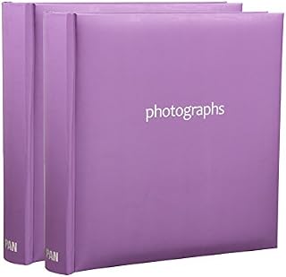 2 x Photo Album 200 6 X 4'' / 15 x 10 cm Photos Slip in Picture Album CD/DVD Pocket Memo Writing Area â Gifting Album by Arpan (Pastel Purple)