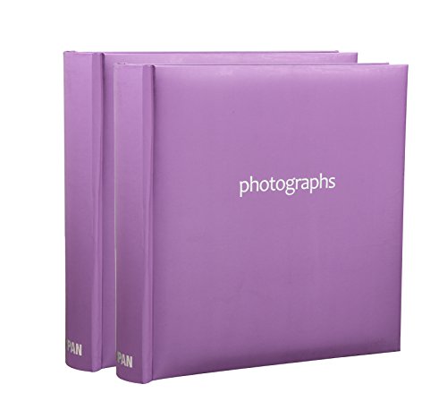 Arpan Photo Album 200 6 X 4'' / 15 x 10 cm Photos Slip in Picture Album CD/DVD Pocket Memo Writing Area (Pastel Purple) - 2 Pcs