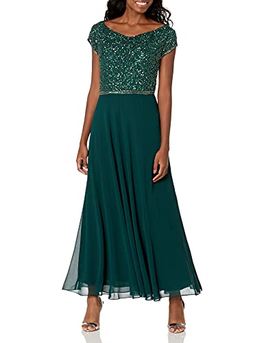 Amazon.com: J Kara Women's Petite Beaded Empire Waist Gown, Hunter/Mercury,  6P : Clothing, Shoes & Jewelry