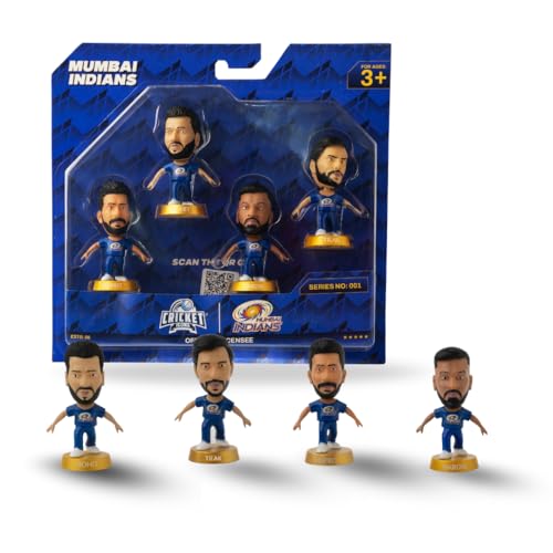 Image of Action Figure, IPL Edition 360 Rotatable Head, Cricket Player for Fans & Collectors (3 Inch Mumbai Indians Pack of 4)