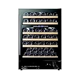 Cookology Essentials AEWC600BK 60cm Built-Under Wine Cooler - Black - 51 Bottle Capacity - Touch Control Blue Display - Compressor Cooling - Dual Temperature Zones - Auto Defrost