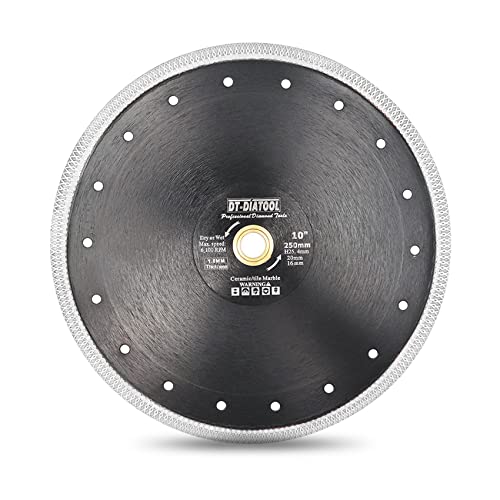 DT-DIATOOL Diamond Tile Blade 10 Inch Fits 1', 7/8' Arbor