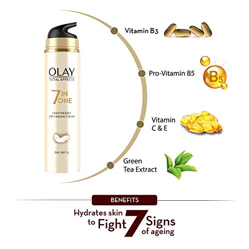 Image of Olay Day Cream Total Effects 7 in 1 Anti-Ageing Lightweight Moisturiser SPF 15, 50g