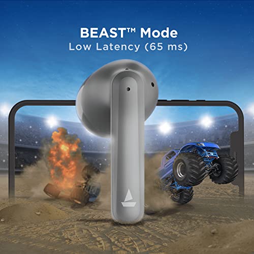 Image of boAt Airdopes 141 Pro True Wireless in Ear Earbuds with 45H Playtime, Quad Mics ENx Tech, 12mm Drivers, ASAP Charge, Beast Mode for Gaming & BT v5.3(Cool Grey)