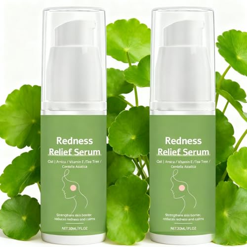 2PCS Centella Unscented Serum & Centella Ampoule - Redness Corrector for Face, Soothes Rosacea & Sensitive Skin, Calming Facial Serum for All Skin Types, Korean Skin Care 60ml