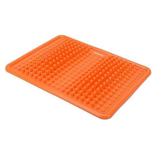 Roundish Tips Orange Foot Massage Mat for Plantar Fasciitis, Arch Pain, Pain Syndrome, Deep Tissue, Stress. Shiatsu & Acupressure Foot Massager for Acupuncture, Reflexology, Neuropathy