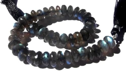 Labradorite véritable AAA en perles rondelles facettées 9mm pour bijoux d'exception