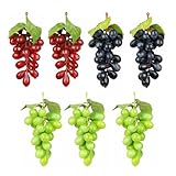 Minghejing Kunststoff Weintrauben, 7 Stück Künstliche Trauben, Künstliche Trauben Deko, Trauben Künstlich, TraubenspießE Für Weindekoration, Künstliche Fruchtstützen