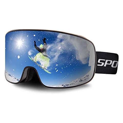 OULIQI Ski Goggles Men Women Youth Anti-fog Skiing Goggle with 100% UV400 Protection OTG Highly Clear Snow Snowboard Goggles ,Helmet Compatible Windproof Impact Resistant (Black) Cover