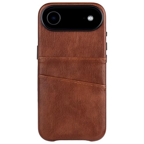 Étui en cuir synthétique brun Dockem M2 Exec haut de gamme pour iPhone 17 Air